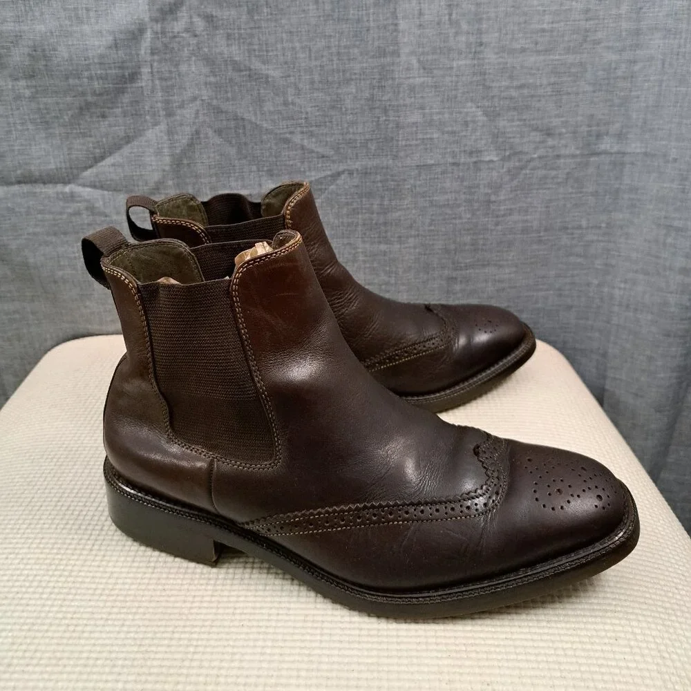 %Cole Haan Men Leather Chukka Boots Brown Size 9.5 Brazil / D10